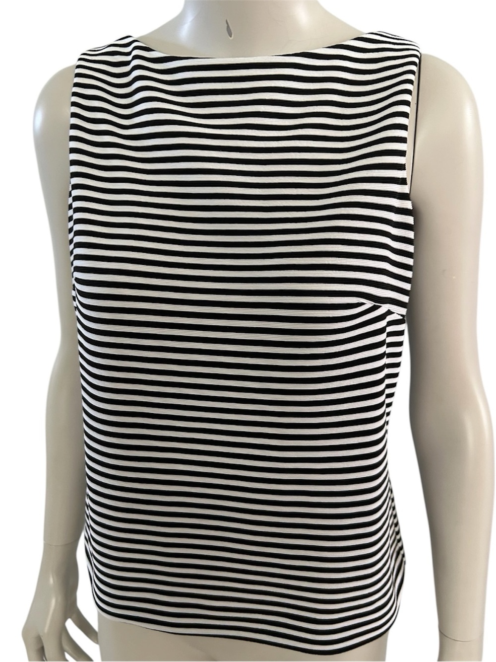 Vintage David Warren Petites New York Striped Sleeveless Boatneck Top (19” PTP) - Picture 6 of 16